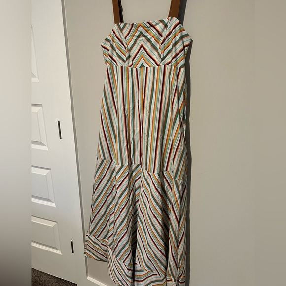 Maeve Square Neck Striped Midi NWT - Picture 3 of 9